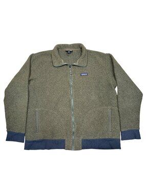 Patagonia Mens Woolyester Green Zip Up Fleece Jacket Size XXL